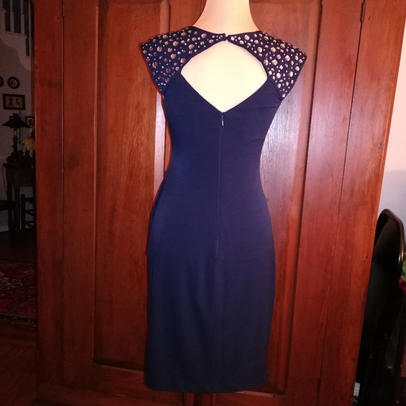 Maggy London Navy Cocktail Dress - Size 6 - Picture 3 of 7